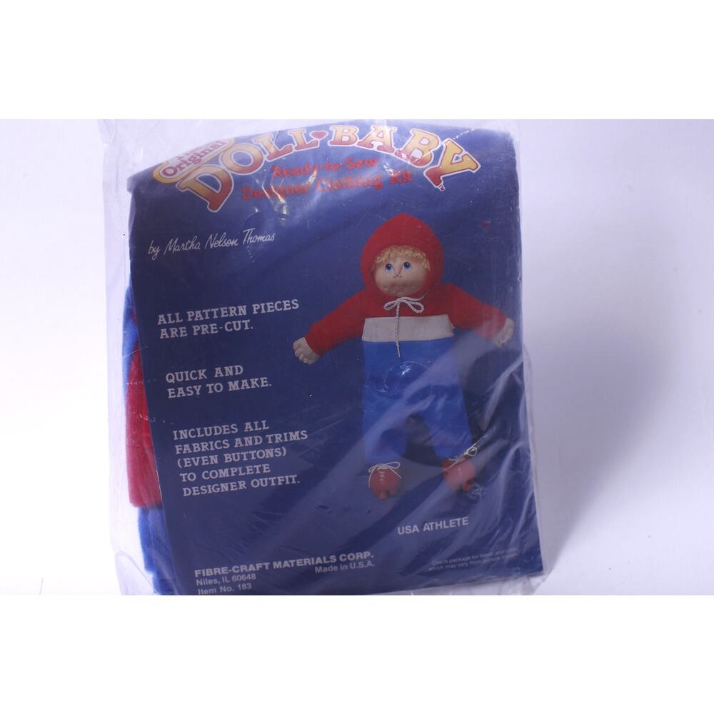 Cabbage Patch Doll Baby, USA Athlete, Doll Clothing Kit, 1985, Fibre-Craft, Acc